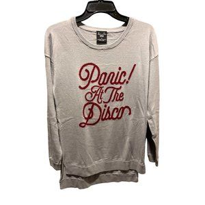 PANIC AT THE DISCO MANHEAD SWEATER CREW LONG SLEEVE PULLOVER GRAY SIZE M COTTON